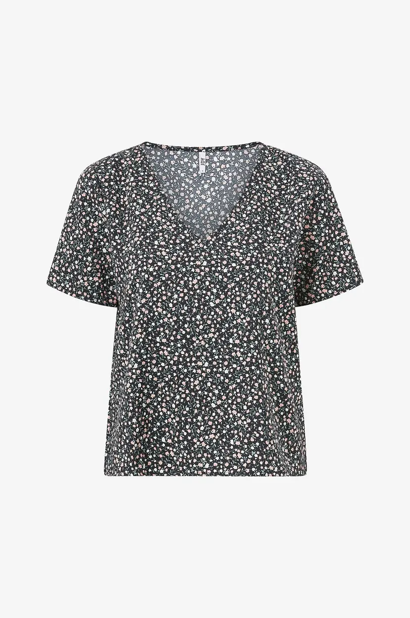 JDY Bluse jdyRika S/S V-neck Top Wvn - Svart