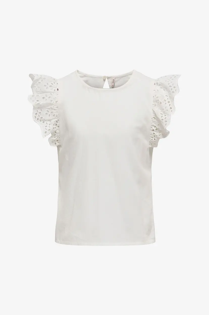 Kids Only Topp kogLou Life S/L Emb Wvn - Hvit