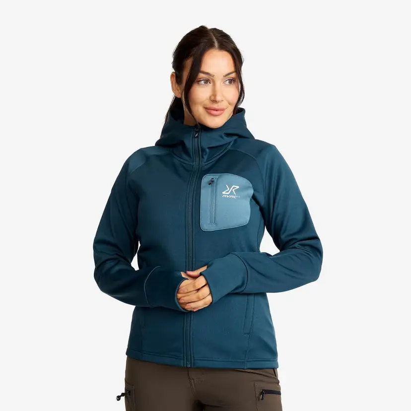 RevolutionRace Evolution Stretch Fleece Hoodie Dame Moonlit Ocean/Stellar