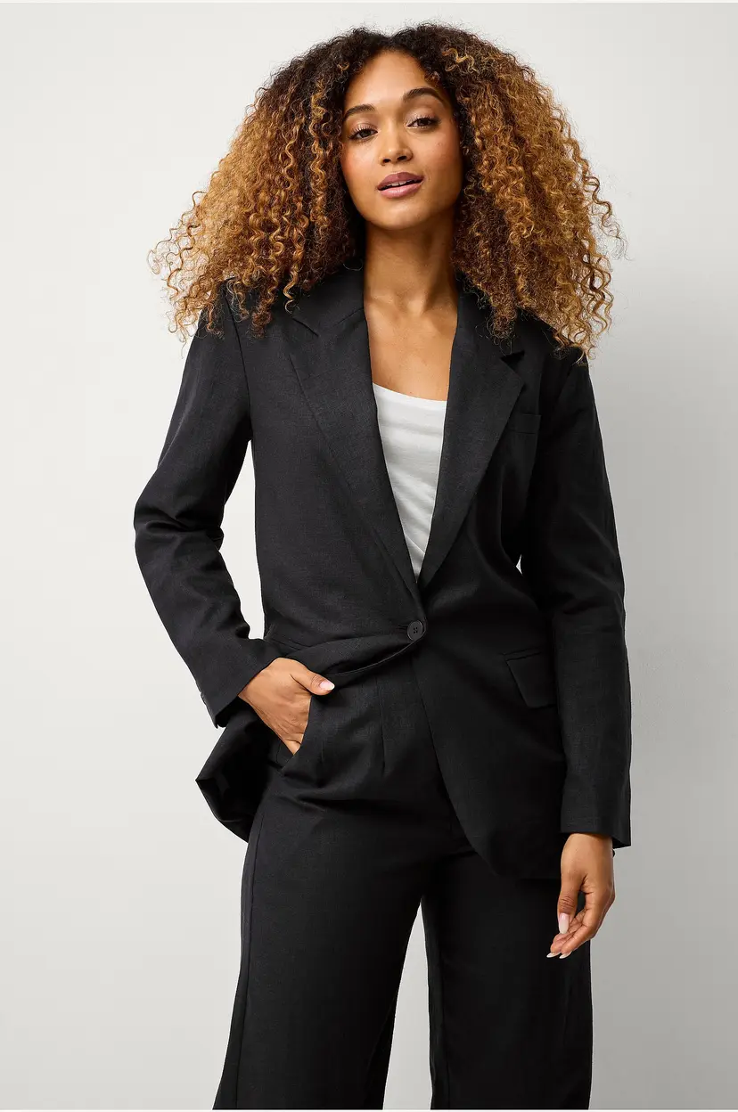 Ellos Collection Blazer Lola Linen - Svart