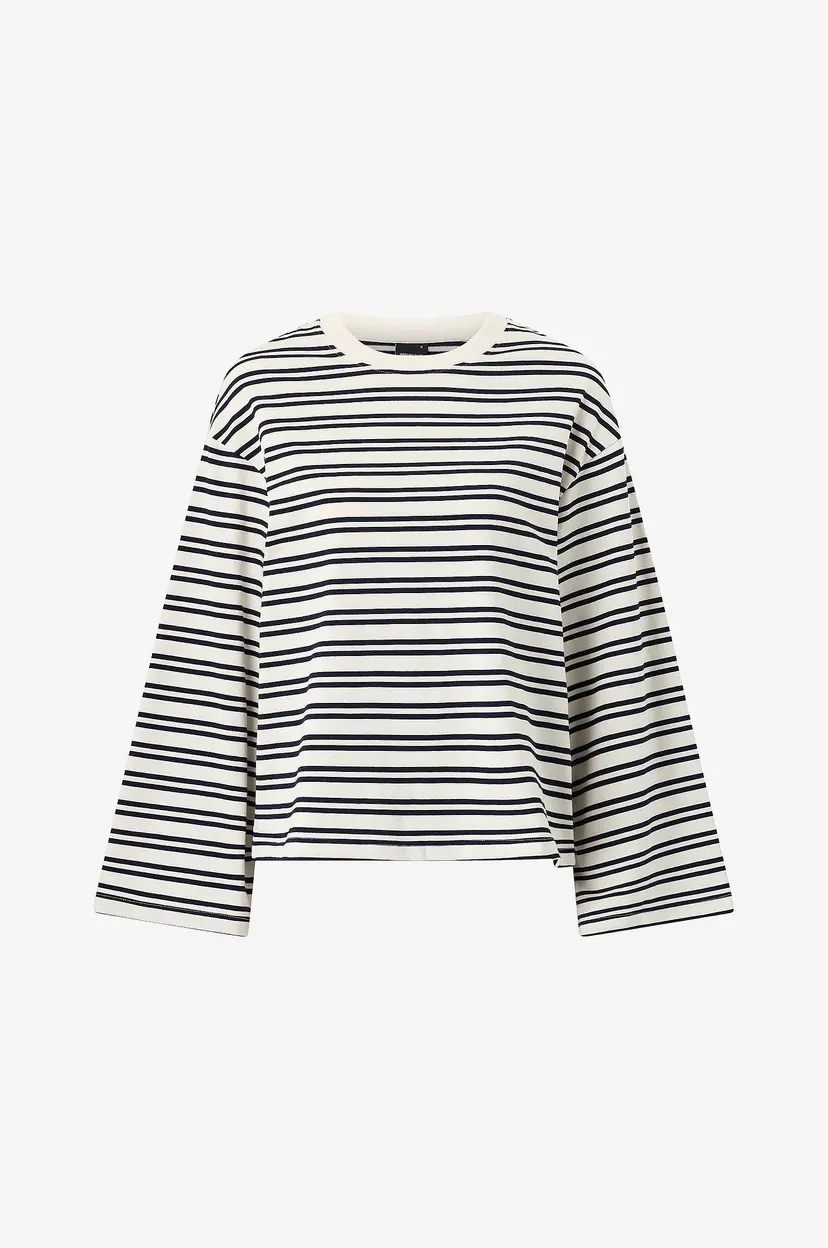 Gina Tricot Topp Stripe Long Sleeve Tee - Blå