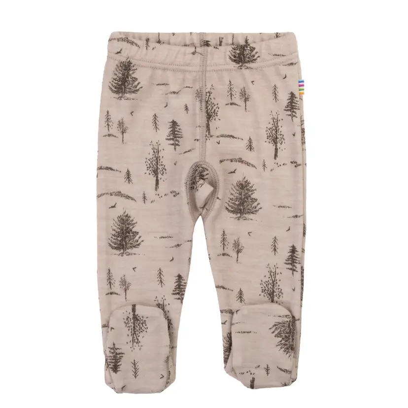 Joha Leggings med fot i ull/bambus «Forest» Beige