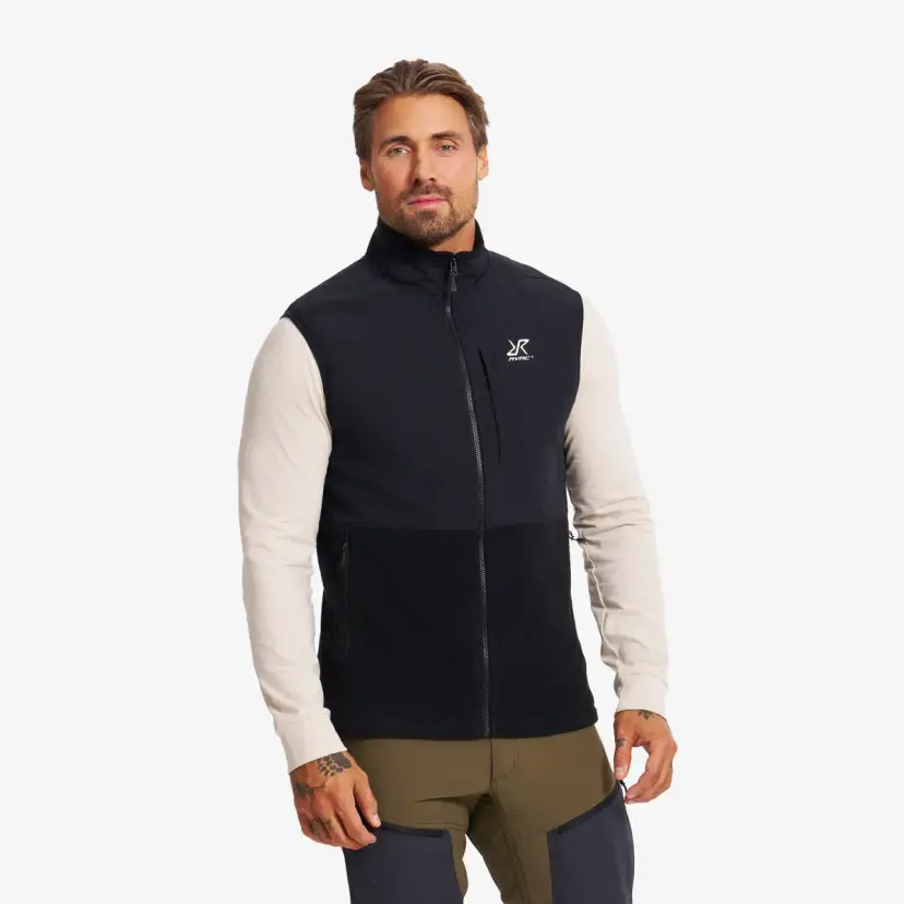 RevolutionRace River Hybrid Fleece Vest Herre Black