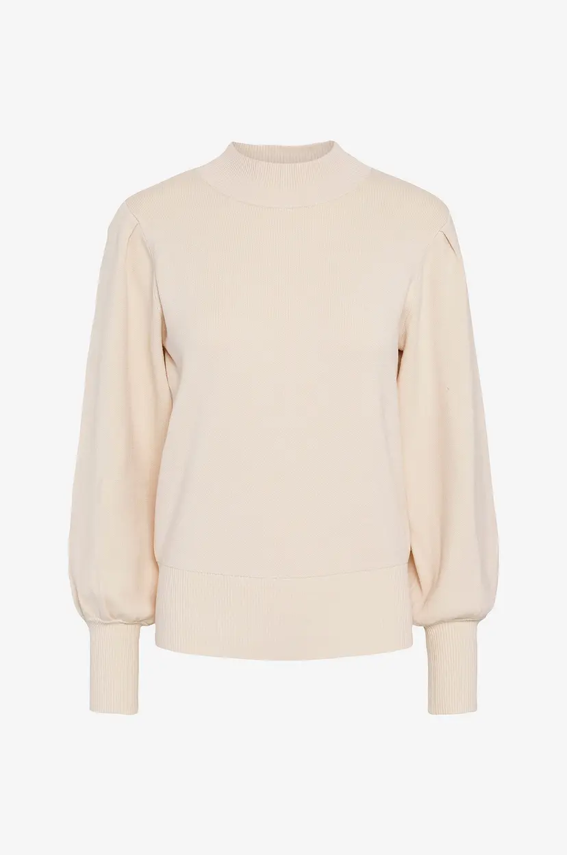Y.A.S Genser yasFonny LS Knit Pullover - Beige