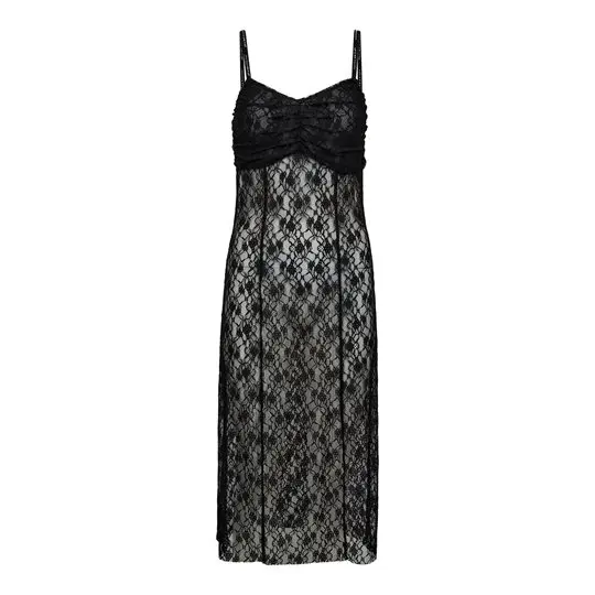 Haute L ' Amité Haute L' Amitié - Lace Logo Strap Dress - Black