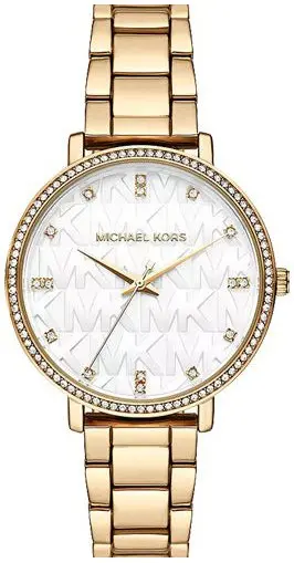 Michael Kors Michael Kors Dameklokke MK4919 Pyper Hvit/Gulltonet stål Ø38 mm