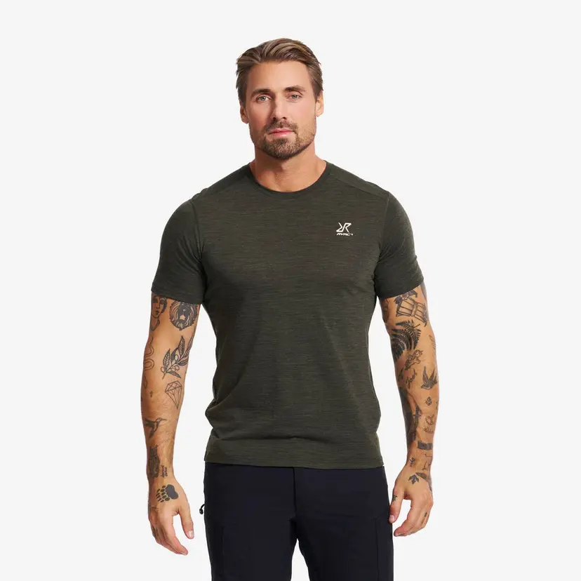 RevolutionRace Lake Merino T-shirt Herre Forest Night