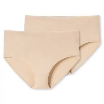 Schiesser Schiesser Truser 2P 95-5 Organic Cotton Midi Briefs Beige bomull Medium Dame