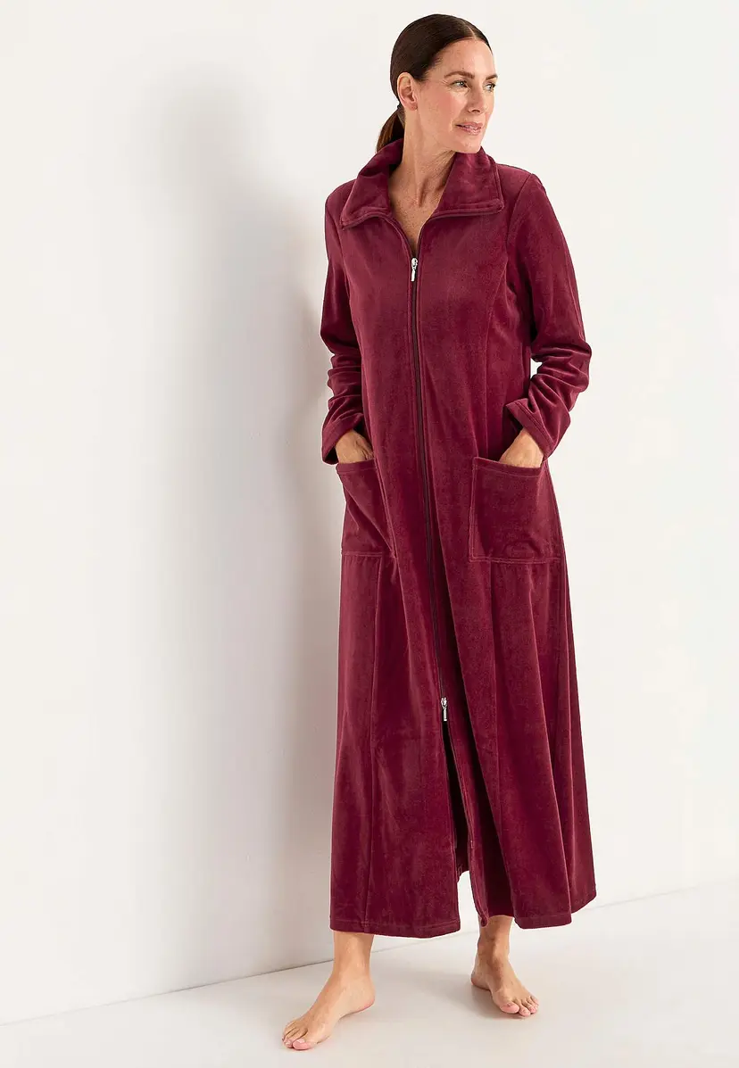 Cellbes of Sweden Lang morgenkåpe i velour Wilma