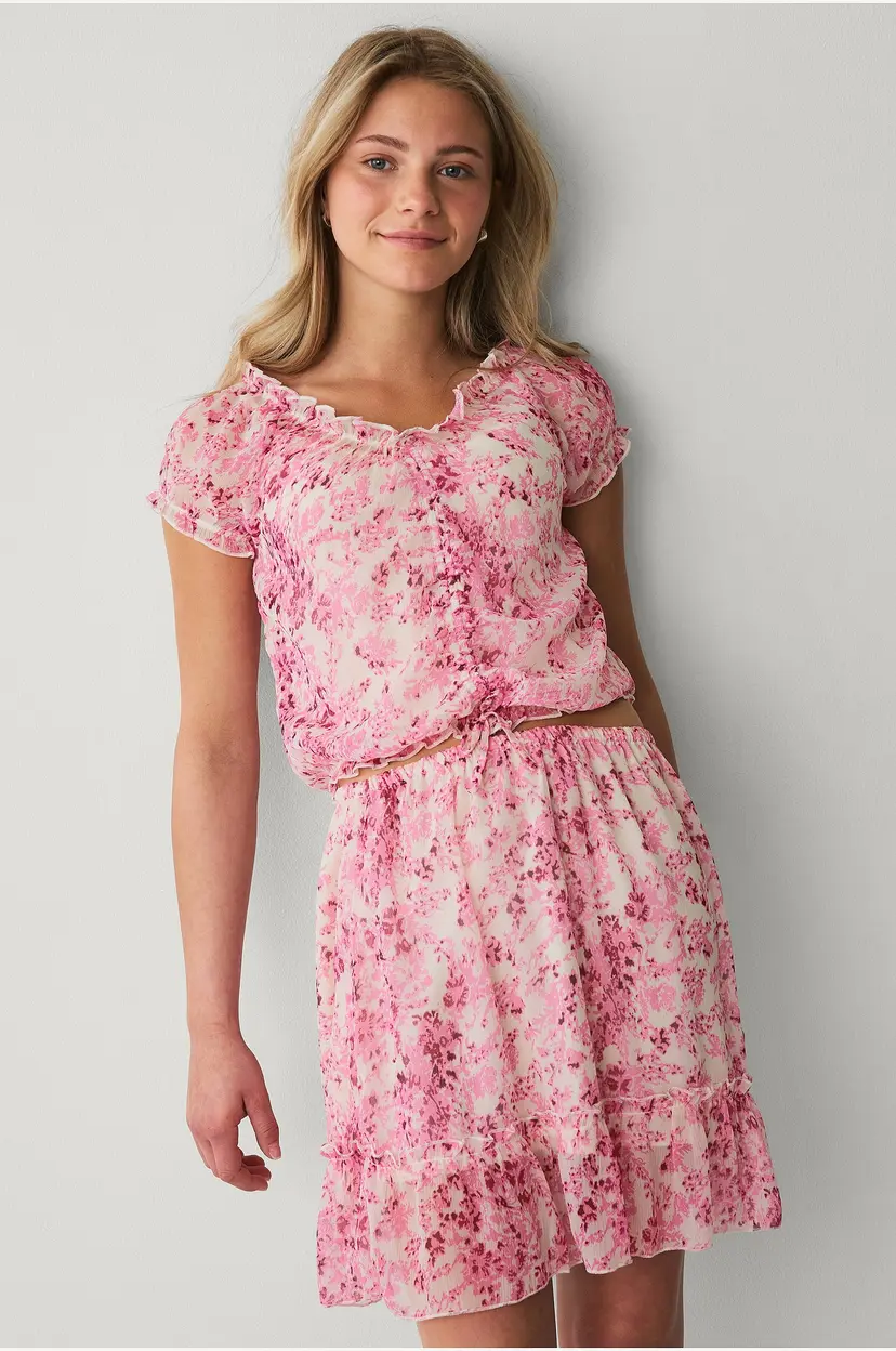 Ellos Collection Skjørt med frills - Rosa