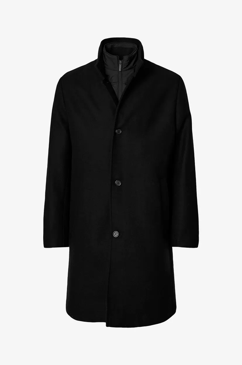 Selected Men Frakk slhRainar Wool Blend - Svart