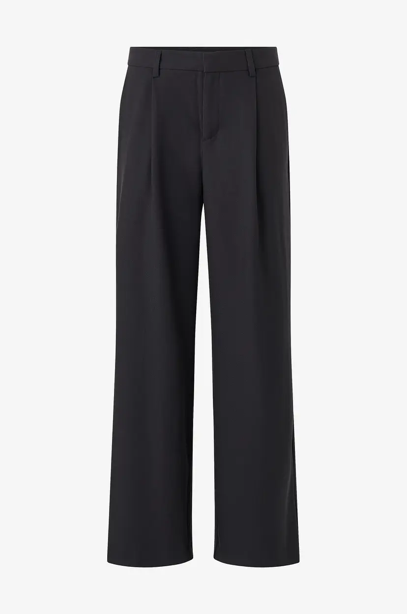 Gina Tricot Bukser Wide pleated trousers - Svart