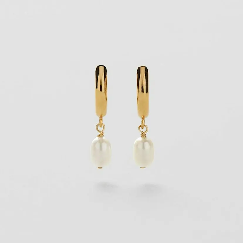 Safira Mini Pearl Hoops