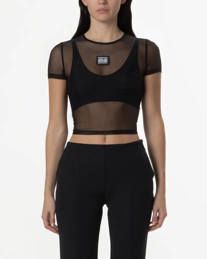 Versace Jeans Couture Versace Jeans Couture 77HAH6A2 Black Cropped t-shirt