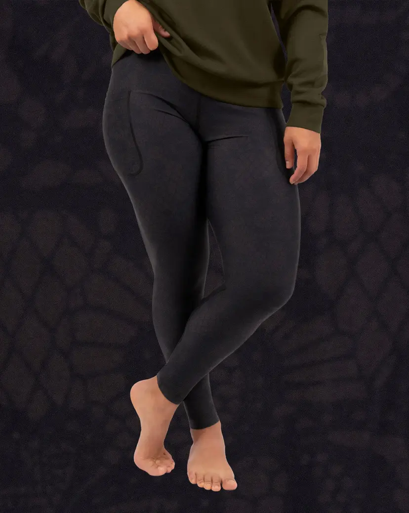 Huabo Signature Dark Lace Floral Leggings