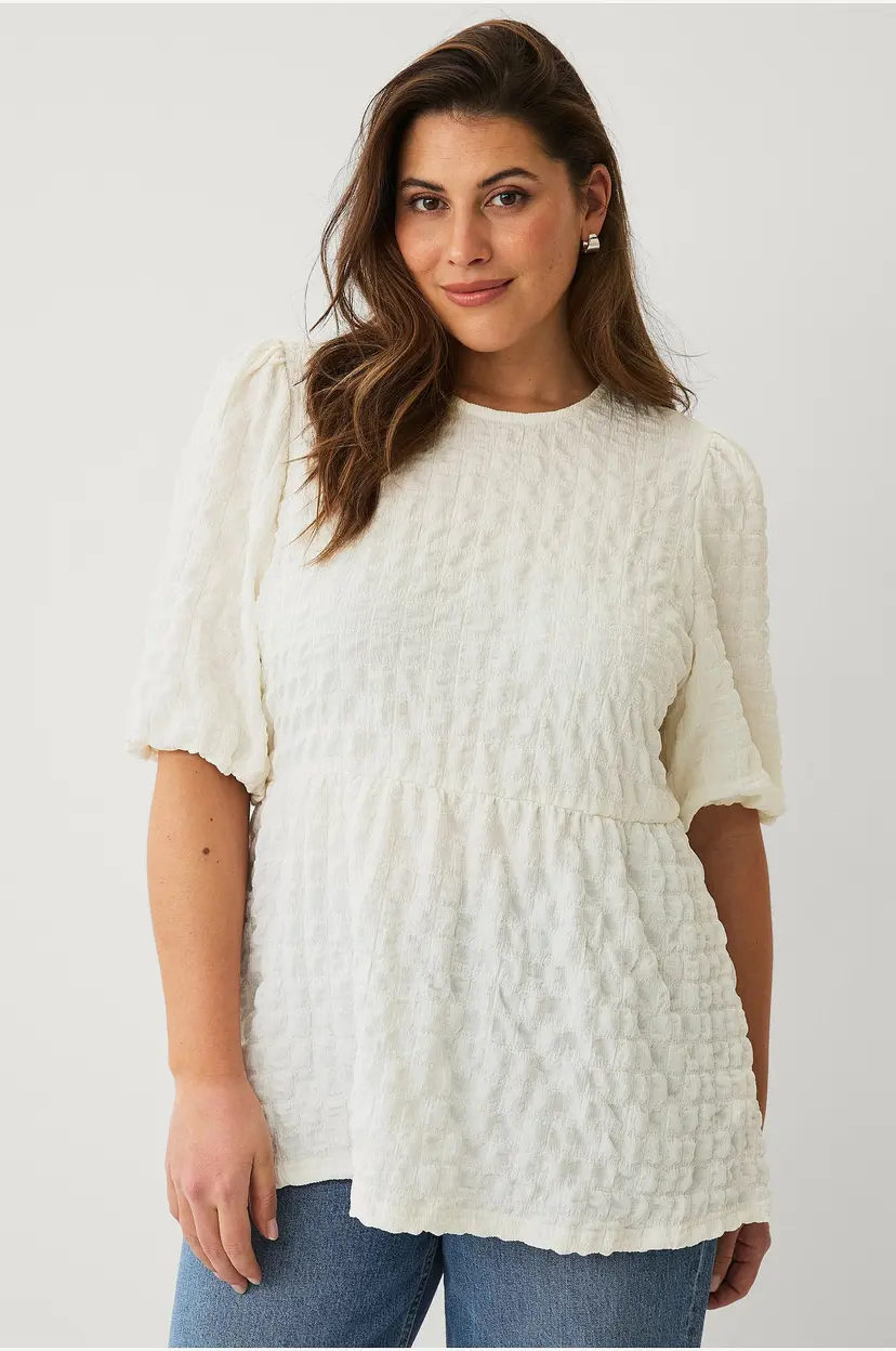 Ellos Plus collection Peplum topp - Hvit