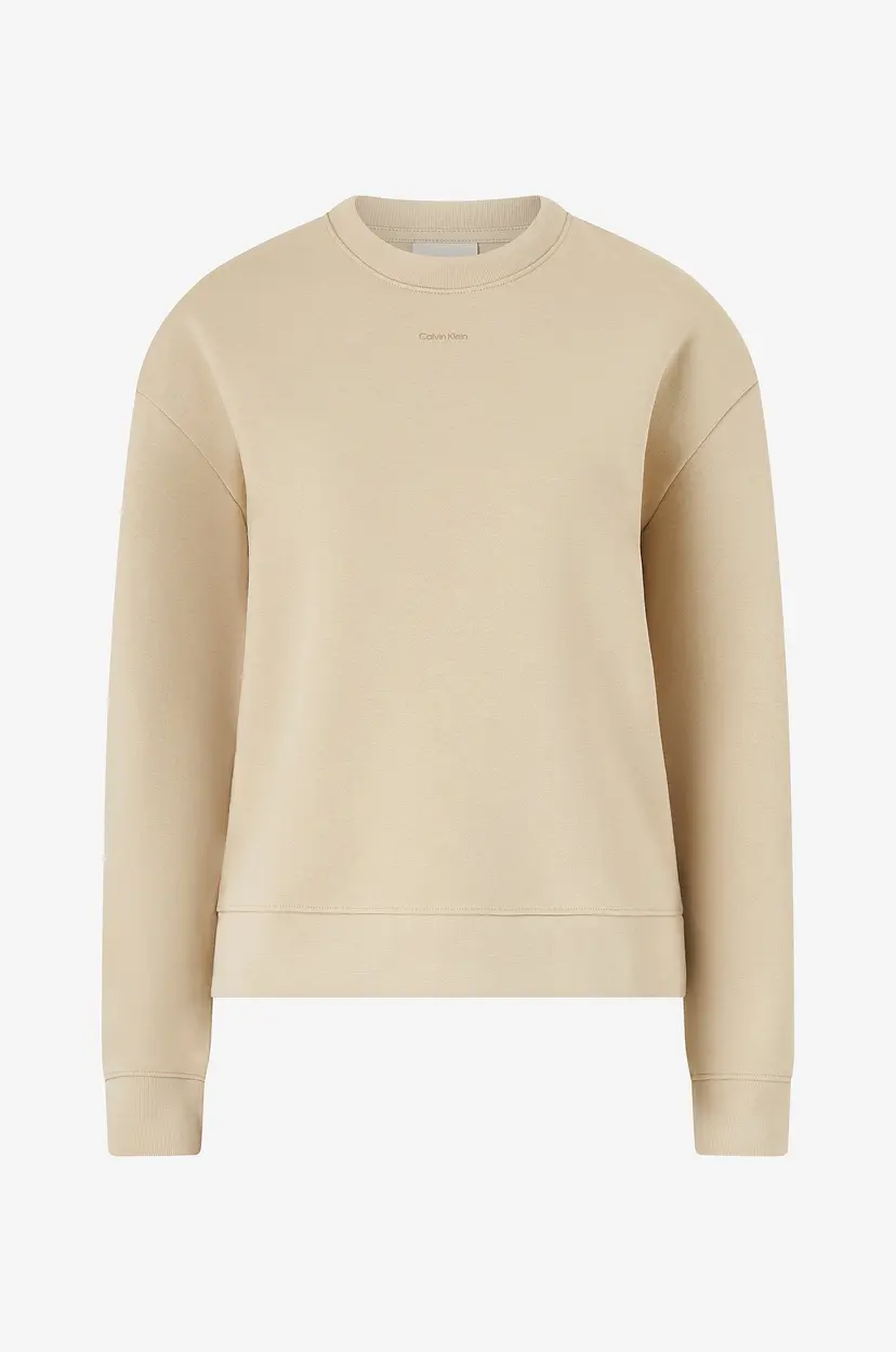Calvin Klein Collegegenser Nano Logo Crew Neck - Beige