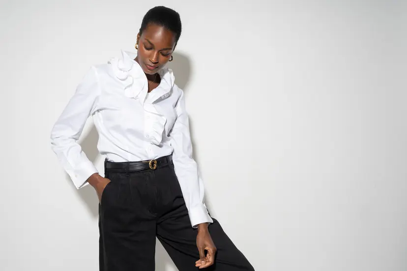 The Shirt Company WILLOW SHIRT - White, Cotton Sateen