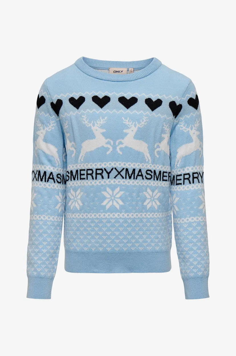 Kids Only Julegenser kogMerry Xmas LS O-neck - Blå