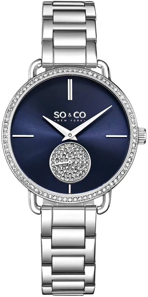 So & Co New York So & Co New York Dameklokke 5523.2 Madison Blå/Stål Ø38 mm