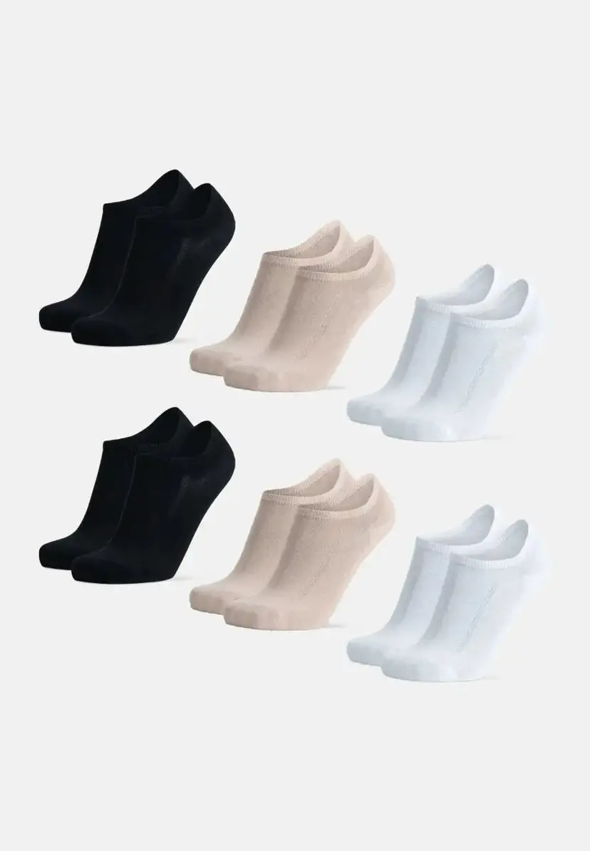 DANISH ENDURANCE DANISH ENDURANCE COTTON NO-SHOW STRØMPER, Sort | Hvid | Beige, 35-38