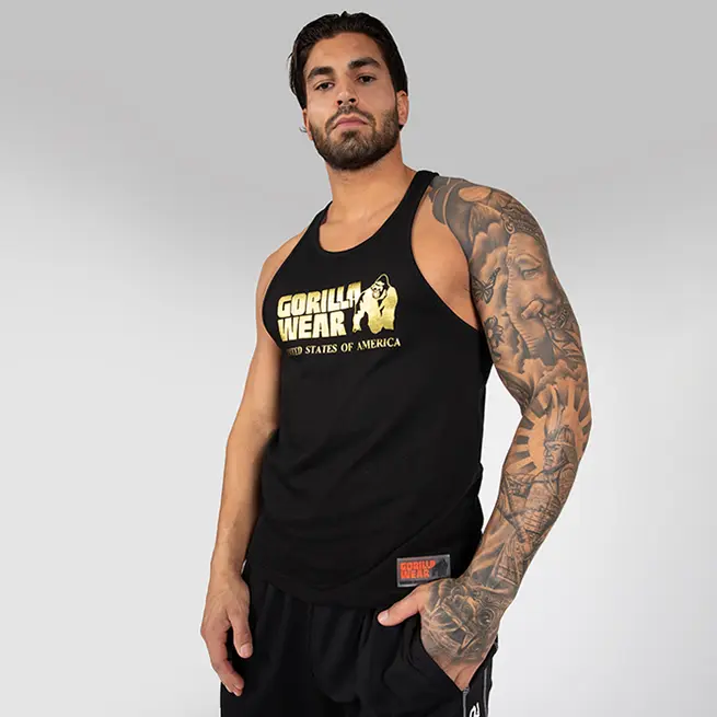 Gorilla Wear Classic Tank Top, Black/Gold