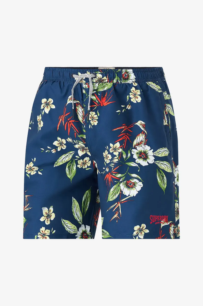 Superdry Badebukse Hawaiian Print 16 Swim Short - Blå
