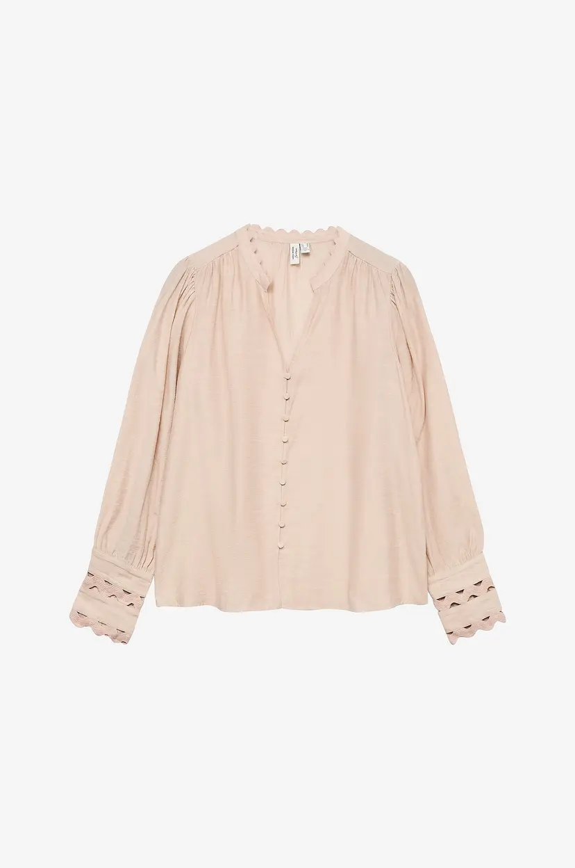 Vero Moda Bluse vmIrina LS Wvn Btq - Beige