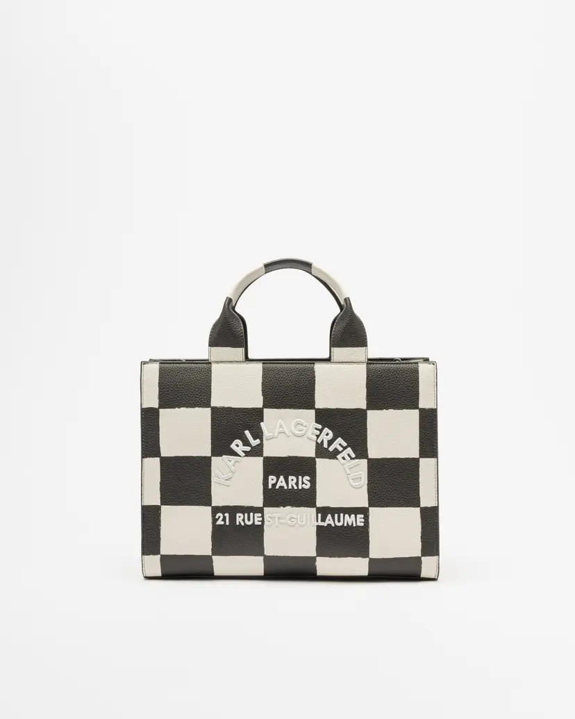 Karl Lagerfeld Karl Lagerfeld K/RSG MD SQUARE TOTE CHECKER Black Tote Bag
