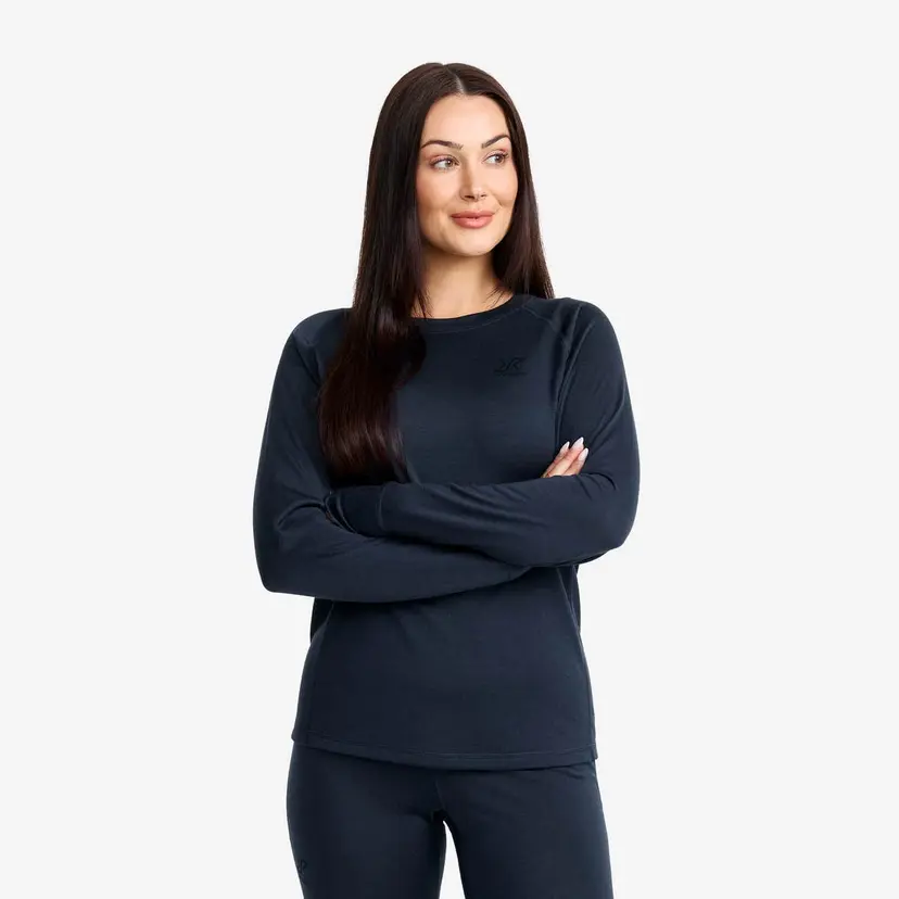 RevolutionRace Route Merino Light Base Layer Top Dame Deep Navy