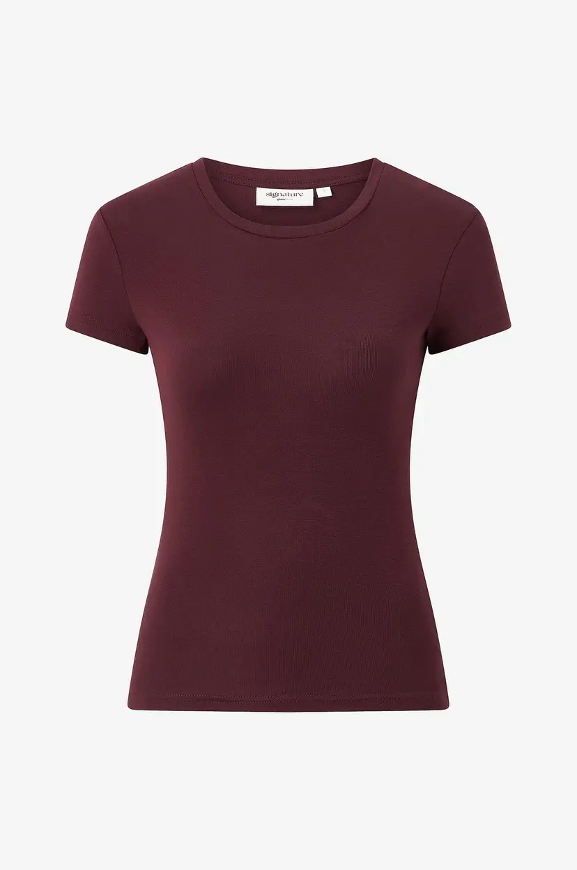 Gina Tricot T-skjorte Perfect Tight Tee - Brun