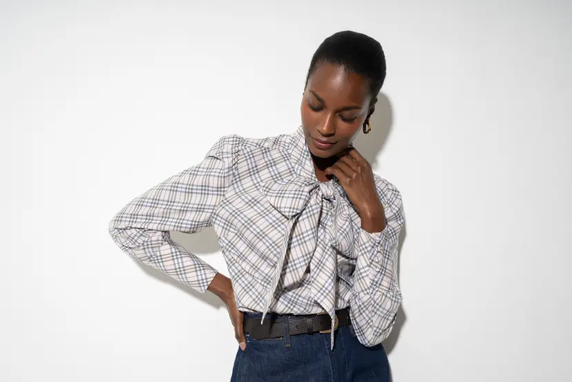 The Shirt Company MATHILDE BLOUSE - Pink Heritage Check Flannel