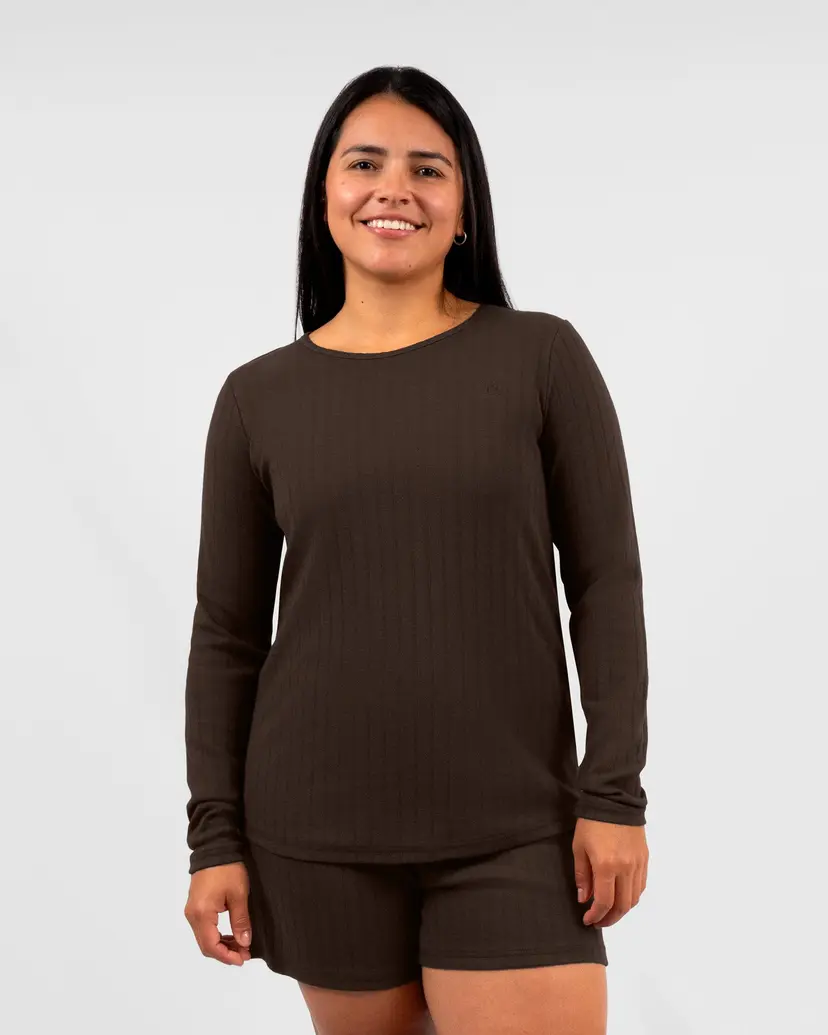 Jiangsu Mana Susan Mocha Brown Night Shirt Long Sleeve