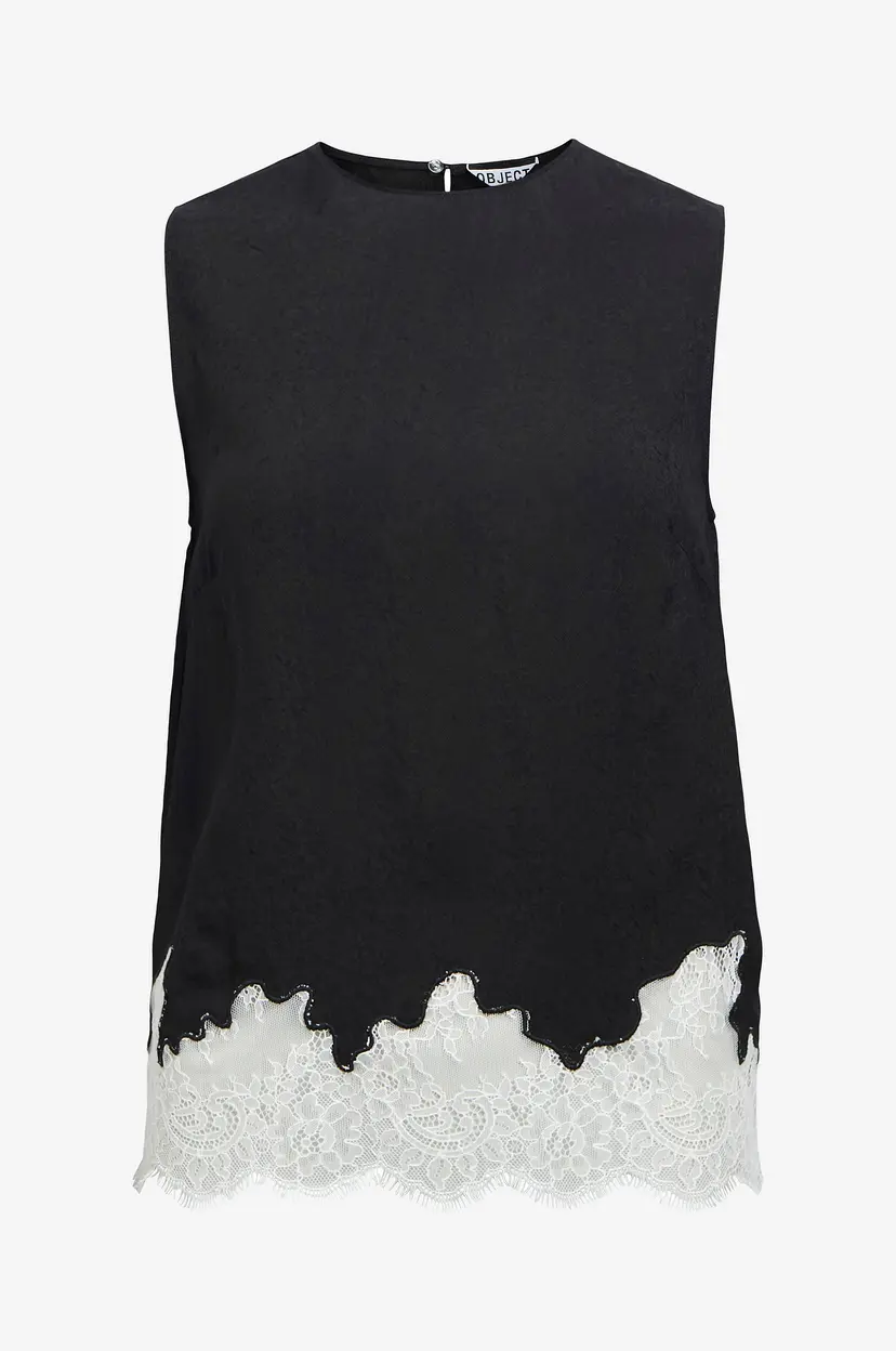 Object Collectors Item Topp objDalme SL Lace Top E AW Fair 25 - Svart
