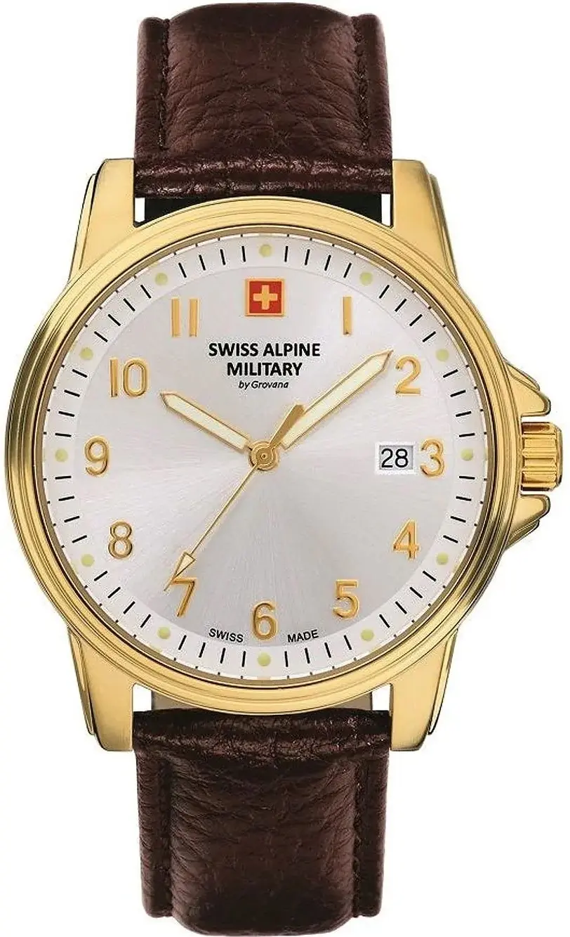 Swiss Alpine Military Swiss Alpine Military Herreklokke 7011.1512 Classic Sølvfarget/Lær