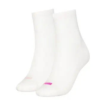 Puma Puma Strømper 2P Women Heart Logo Short Crew Socks Hvit/Rosa Str 39/42 Dame