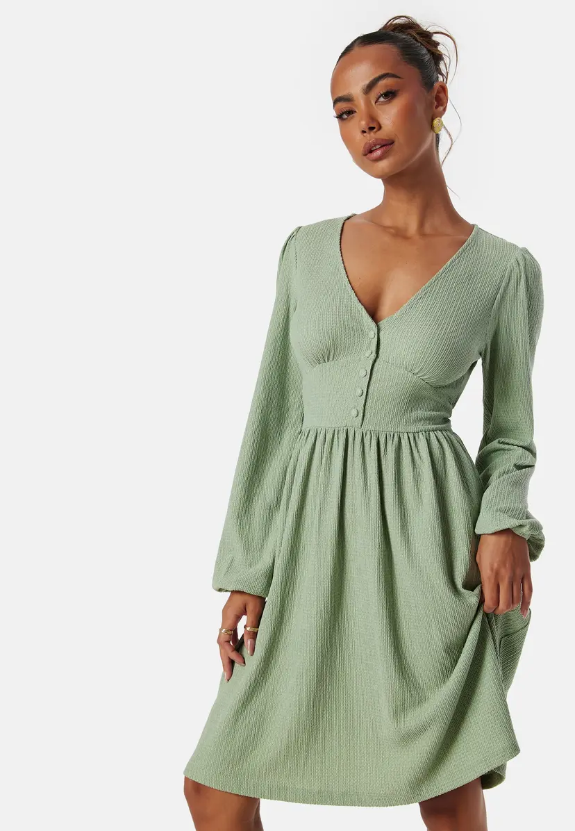 Bubbleroom Structure Button Short Dress