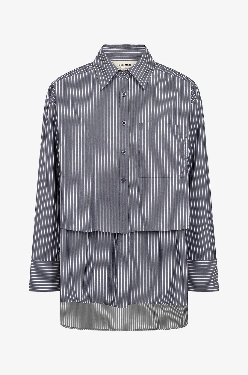 Mos Mosh Skjorte MMBarb Stripe Shirt - Blå