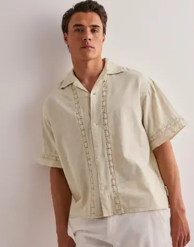 Jack & Jones Jack & Jones Jormarrakech Detail Shirt Ss Mønstrete skjorter Hvit