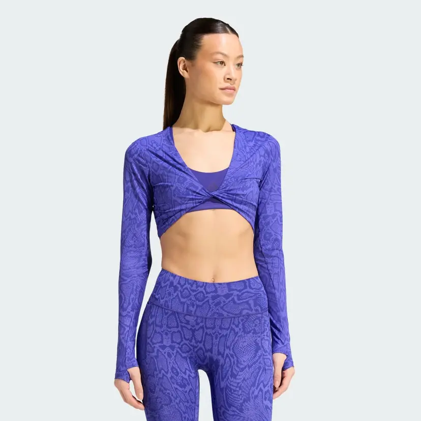 Adidas PrimeLift Workout Snake Twist Reversible Long Sleeve T-skjorte