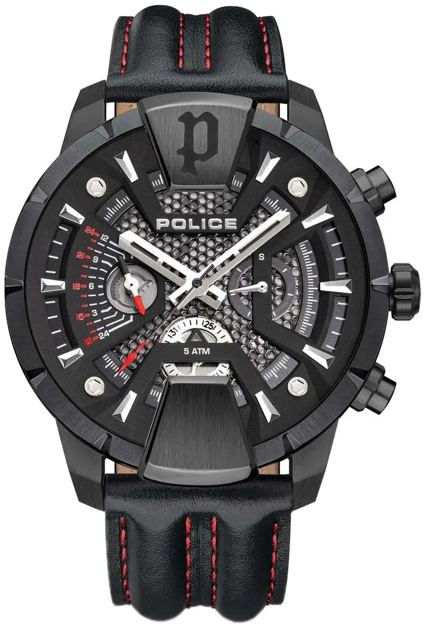 Police Police Herreklokke PEWJF2203710 Huntley Sort/Lær Ø48 mm
