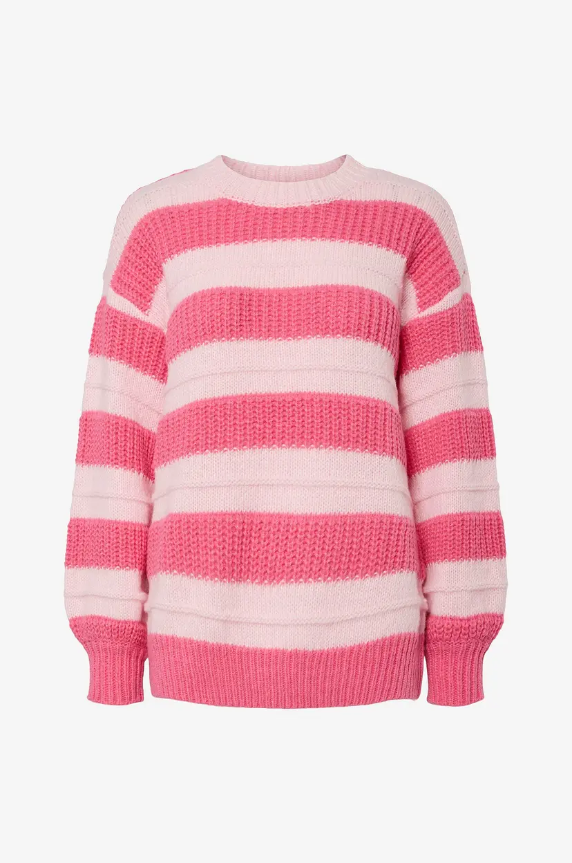 Pieces Pullover pcSimma LS Oversize O-neck Knit - Rosa