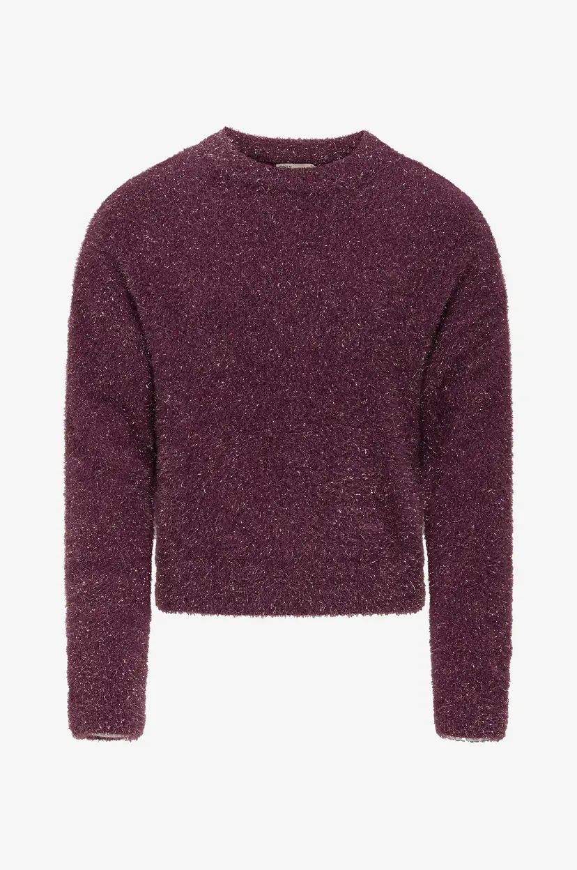 Kids Only Pullover kogPiumo Glitter L/S O-neck Knt - Rød
