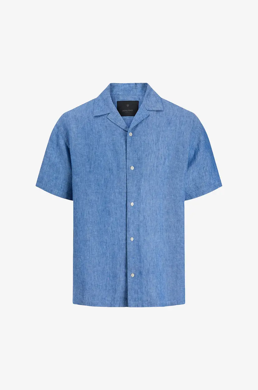 Jack & Jones Linskjorte jprBlalawrence Linen Resort S/S - Blå