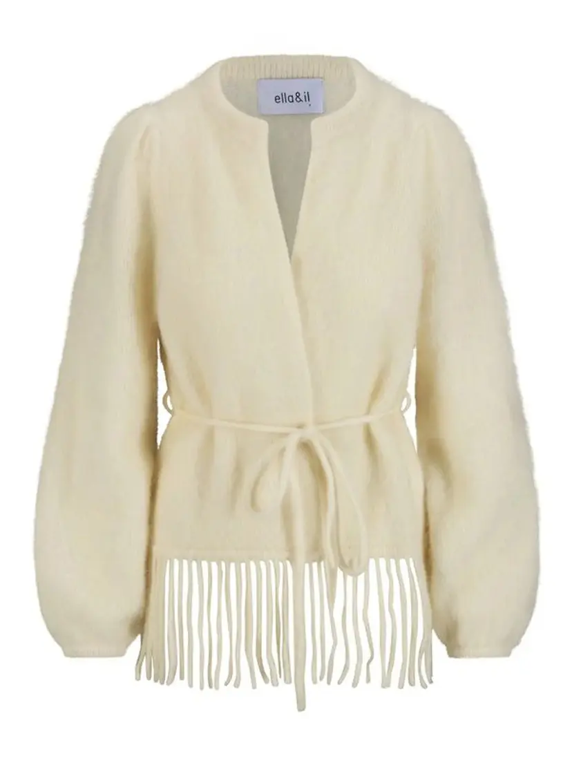 ella&il Fidele Chunky Cardigan Bright White - XS