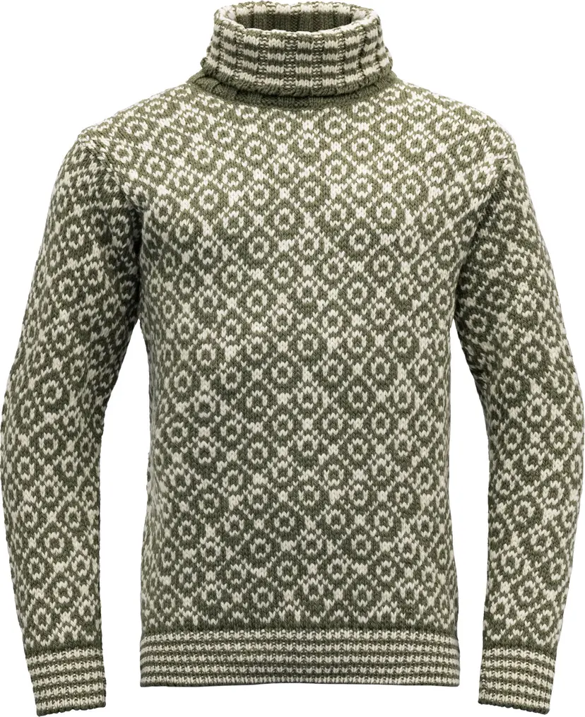 Devold Devold Unisex Svalbard Sweater High Neck Olive/Offwhite