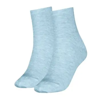 Tommy Hilfiger Tommy Hilfiger Strømper 2P Women Casual Short Sock Lysblå Str 39/42 Dame