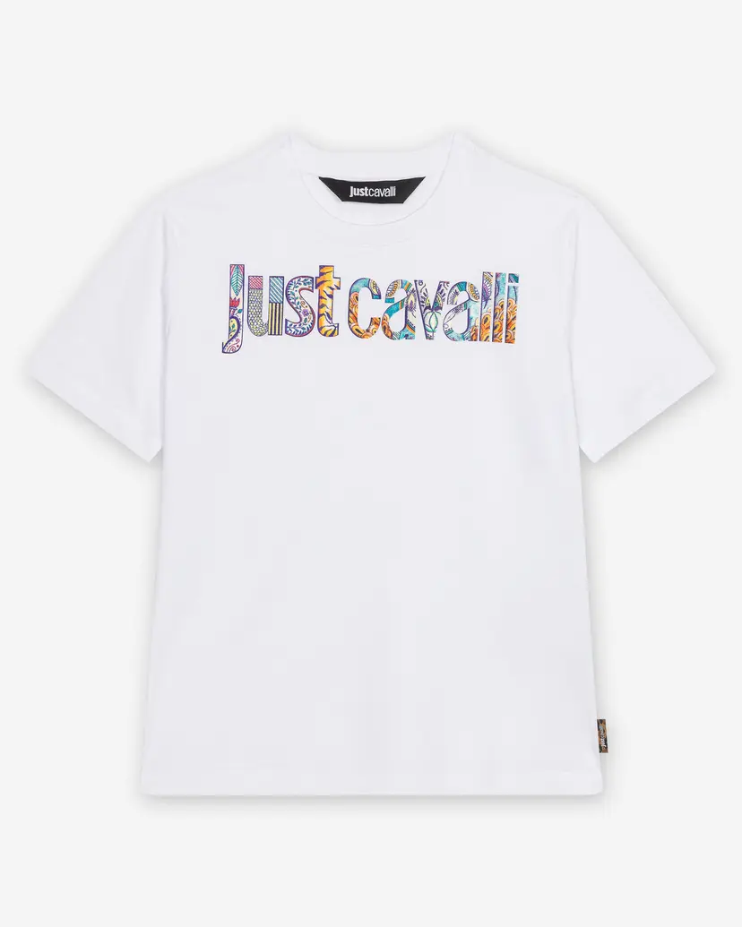 Just Cavalli Just Cavalli Logo Tropical White T-shirt