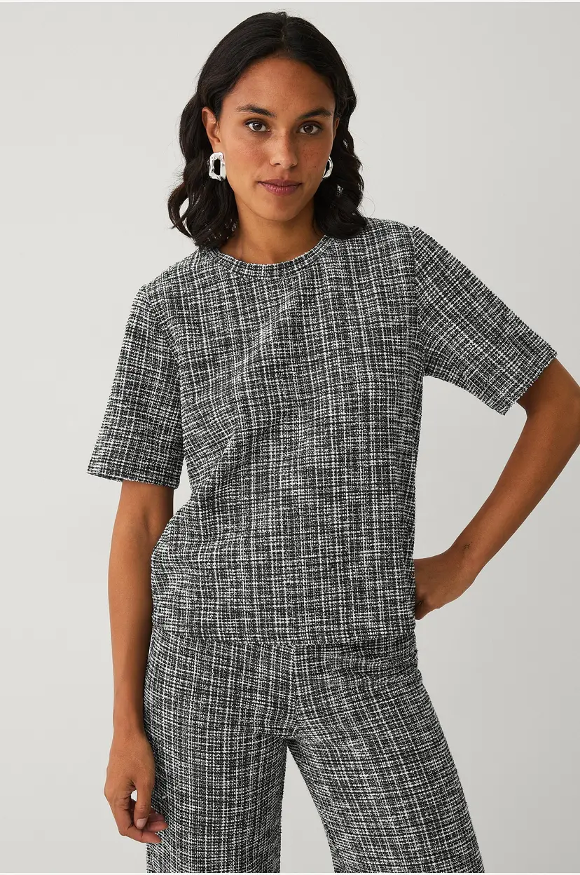 Ellos Collection Topp med bouclé-struktur - Svart