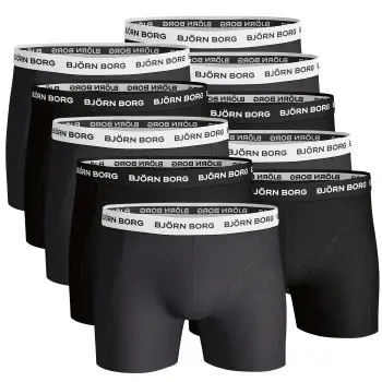 Björn Borg Björn Borg 10P Essential Shorts Solids Svart bomull X-Small Herre